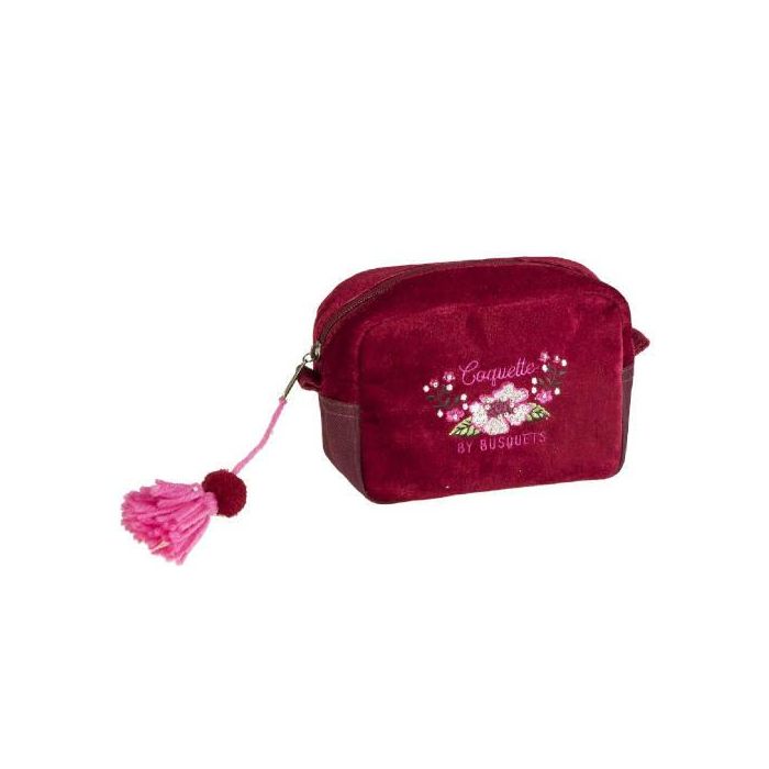 Coquette 16020090700 Neceser Coquette Estuche Cuadrado Terciopelo Fucsia 16x11x8 cm 2