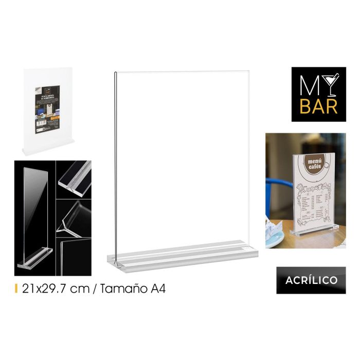 Porta Menús Sobremesa 21 x 29.7 cm - My Bar (12 Unidades) Porta Menús Sobremesa 21 x 29.7 cm - My Bar (12 Unidades)