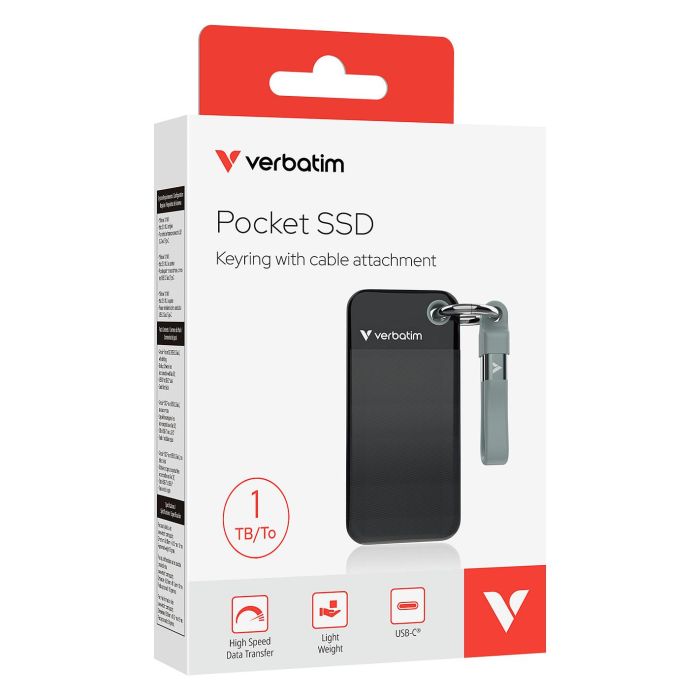 Verbatim Pocket SSD 1TB USB 3.2 Negro/Gris Retail 1