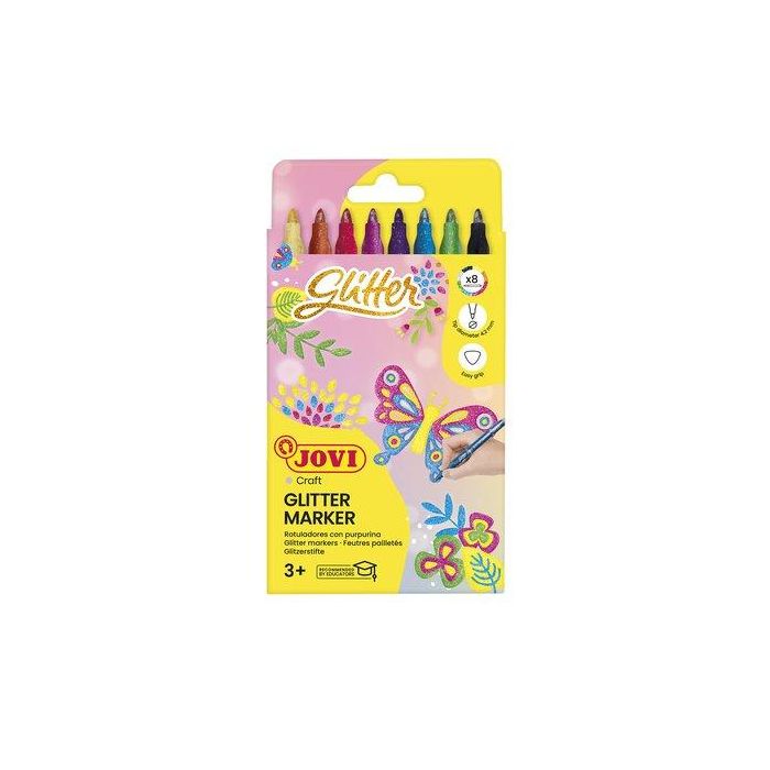Rotulador Jovi Glitter Estuche De 8 Surtido