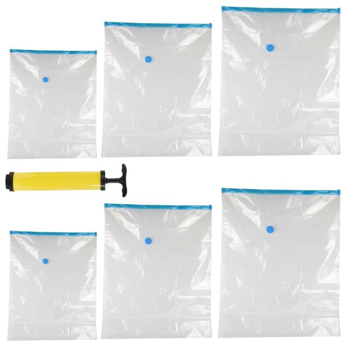 Idebox Juego de 6 Bolsas de Vacío con Bomba para Almacenamiento Inteligente 1 Idebox Juego de 6 Bolsas de Vacío con Bomba para Almacenamiento Inteligente 1