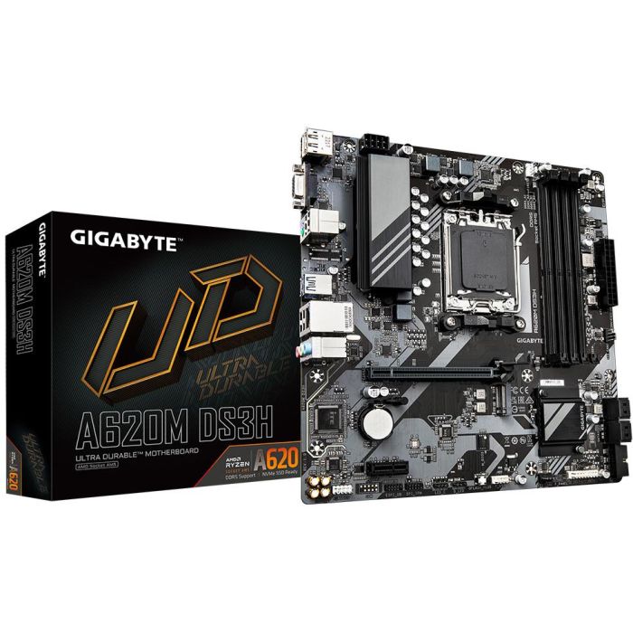 GIGABYTE A620M DS3H Placa Base AMD A620 Zócalo AM5 micro ATX DDR5 para AMD Ryzen 0 GIGABYTE A620M DS3H Placa Base AMD A620 Zócalo AM5 micro ATX DDR5 para AMD Ryzen 0