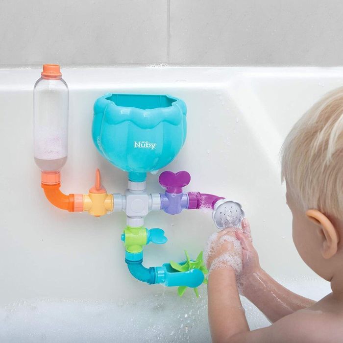 Nûby CRAZY TUBES Juguete de Baño para Bebés 18m+ Set 10 Piezas con Tubos Conectables, Ducha Rociadora, Molino y Bola Flotante 1 Nûby CRAZY TUBES Juguete de Baño para Bebés 18m+ Set 10 Piezas con Tubos Conectables, Ducha Rociadora, Molino y Bola Flotante 1
