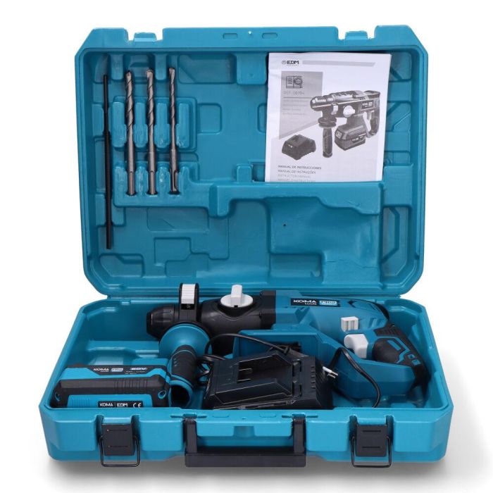 Koma Tools 20v-mp-k Martillo Percutor 20V Kit con 1 Batería 4.0Ah y Cargador, SDS+, 1.8J, 3 Funciones, Hormigón 20mm, 3 Brocas SDS 3 Koma Tools 20v-mp-k Martillo Percutor 20V Kit con 1 Batería 4.0Ah y Cargador, SDS+, 1.8J, 3 Funciones, Hormigón 20mm, 3 Brocas SDS 3
