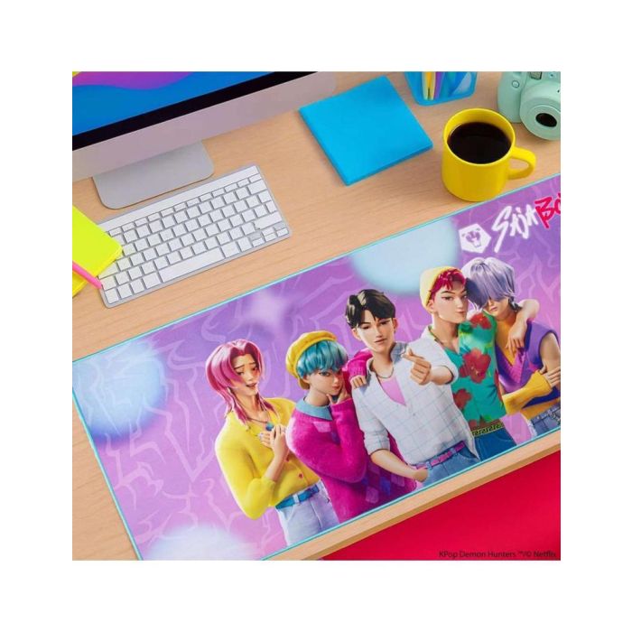 Cinereplicas Alfombrilla de Escritorio XL Kpop Demon Hunters Saja Boys - 80 x 35 cm - Superficie Micro-Texturizada, Base Neopreno - Diseño Oficial Netflix