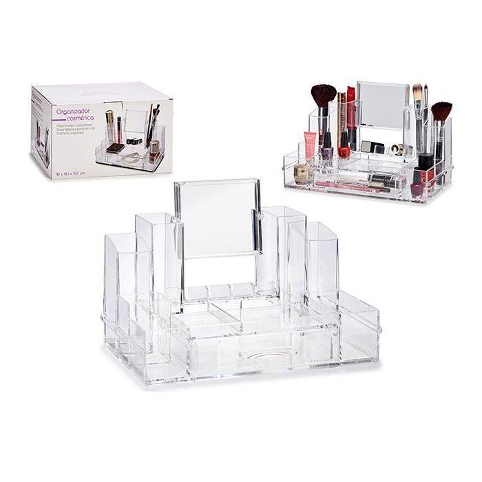 Berilo Organizador Alto Cajón 14 Huecos con Espejo, 30x19x15 cm, Transparente (6 Unidades) Berilo Organizador Alto Cajón 14 Huecos con Espejo, 30x19x15 cm, Transparente (6 Unidades)