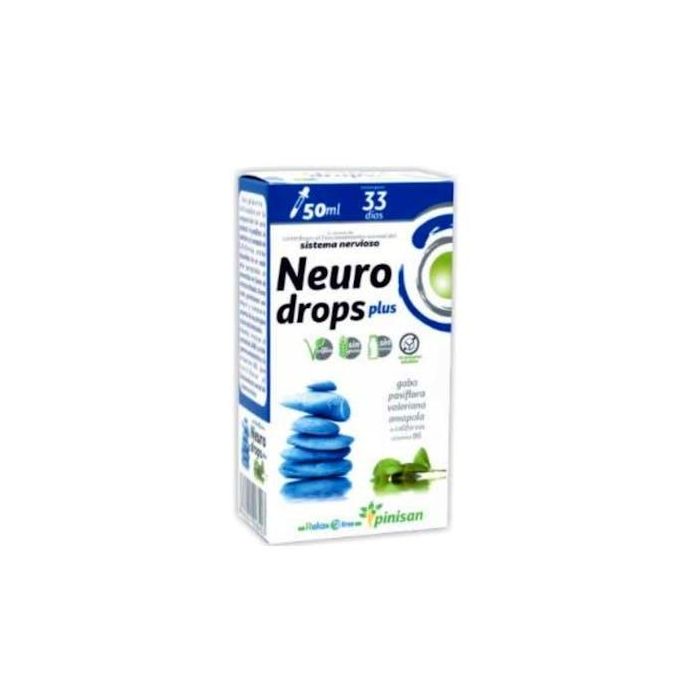 PINISAN Neurodrops Plus 50ml para Apoyo Sistema Nervioso y Sueño con Valeriana, Pasiflora y Vitamina B6. Gotas Relajantes
