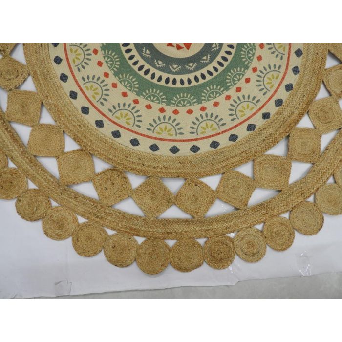 DKD Home Decor Alfombra Boho Marron Multicolor 200 x 200 x 0.75 cm 1