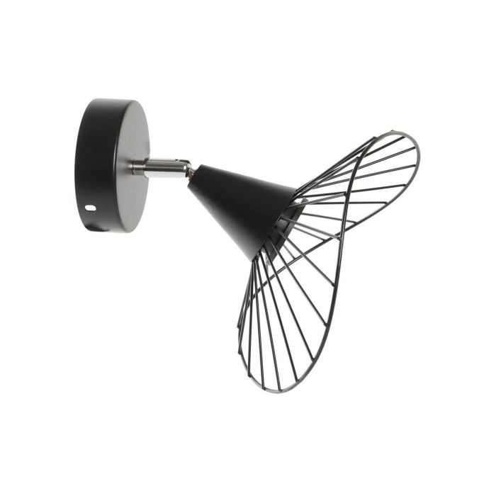 DKD Home Decor Lámpara Aplique Urban Negra de Metal E27 22 x 22 x 21 cm