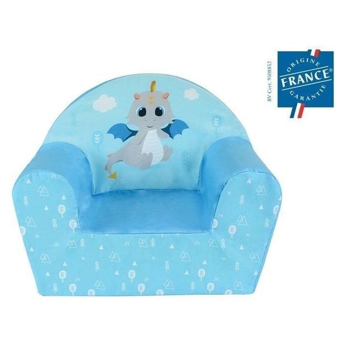 Fun House Sillón club infantil LEON LE DRAGON de espuma ligera, funda lavable, 42x52x33 cm 1 Fun House Sillón club infantil LEON LE DRAGON de espuma ligera, funda lavable, 42x52x33 cm 1
