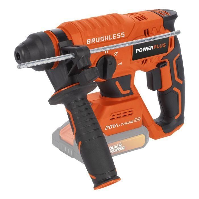 Hammer de broma inalámbrica 20V 3J SDS -Plus sin escobillas + 5 Accesorios - Dual Power PowDP15630 - Entregado sin batería o cargador 1