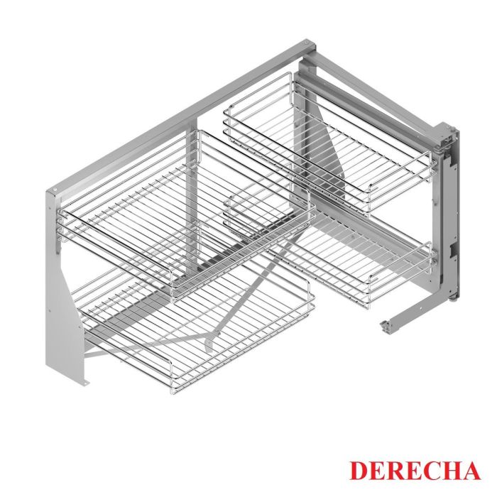 Menage Confort M900 Extraíble Rincón Classic Derecho Cromado con Cierre Amortiguado, 4 Cestas y 35 Kg Capacidad Menage Confort M900 Extraíble Rincón Classic Derecho Cromado con Cierre Amortiguado, 4 Cestas y 35 Kg Capacidad
