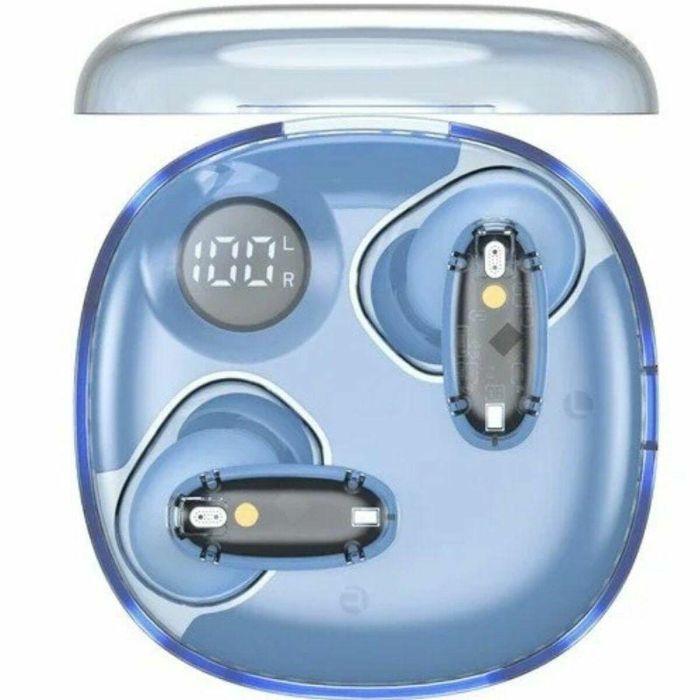 Mars Gaming MHIB2BL Auriculares Inalámbricos Bluetooth 5.4 Intraurales Azules con Micrófono, Estuche de Carga con Pantalla y 24h Autonomía 8