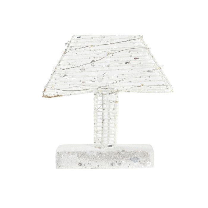 DKD Home Decor Decoración Navideña Luminosa Moderna LED de Metal Blanca - 50 cm Alto x 18 cm Ancho x 6 cm Largo - Pack de 2 Unidades 3