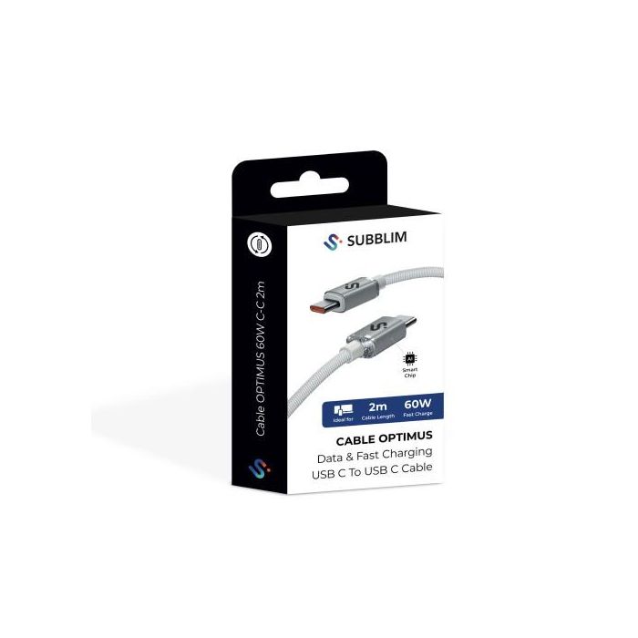 SUBBLIM CABLE OPTIMUS 60W C-C 2m WHITE 5 SUBBLIM CABLE OPTIMUS 60W C-C 2m WHITE 5
