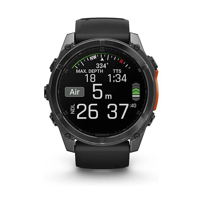 Garmin Fenix 8 51mm Reloj Inteligente Deportivo con Pantalla AMOLED Táctil 1.4", GPS, Wi-Fi, Bluetooth, 32 GB, Banda de Silicona Negra