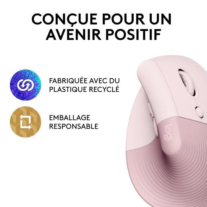 Ratón Logitech Lift Rosa Rose 4