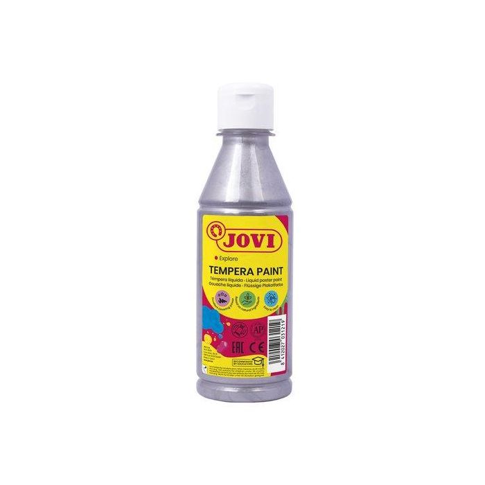 Tempera Jovi Liquida 250 Ml (Botella) Plata Metalizado