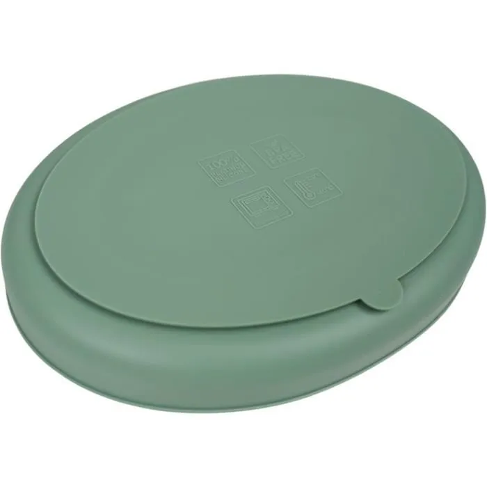 Thermobaby Plato con ventosa THE3023191595183 de Silicona Verde Cactus Compartimentado Antideslizante 1