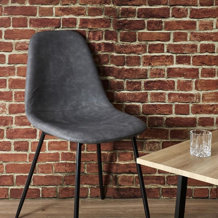 Home Deco Factory Silla Gris Amber - Respaldo de Madera Contraplacada, Asiento de Plástico PU, Estilo Industrial 4 Home Deco Factory Silla Gris Amber - Respaldo de Madera Contraplacada, Asiento de Plástico PU, Estilo Industrial 4