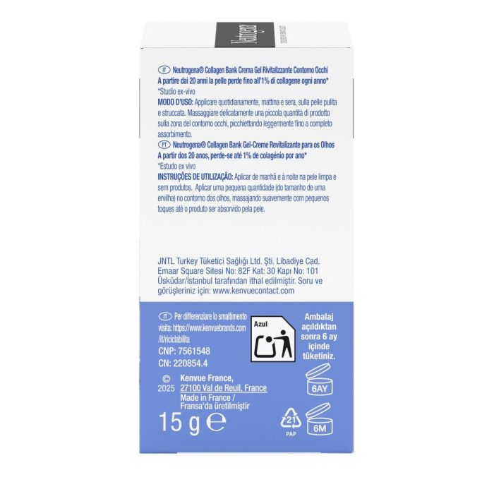 Neutrogena COLLAGEN BANK Crema Gel Contorno de Ojos Revitalizante 15 ml