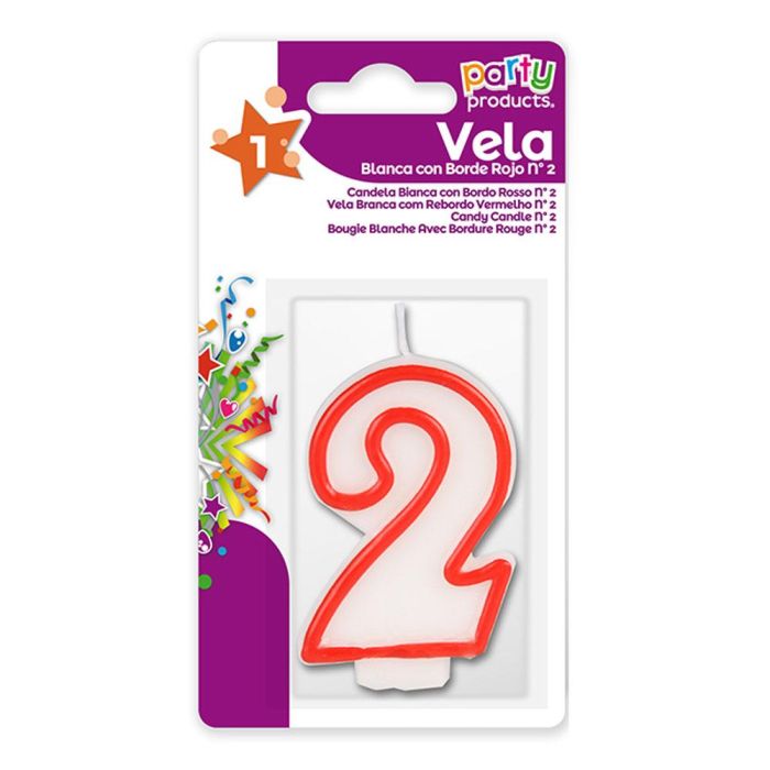 Best Products Vela N°2 Cera Repostería Rojo/Blanco 1 Best Products Vela N°2 Cera Repostería Rojo/Blanco 1