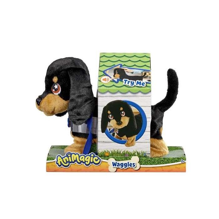 Bizak Waggles Mi Perrito Salchicha 64559091 Peluche Interactivo que camina, ladra y mueve la cola con correa incluida 4