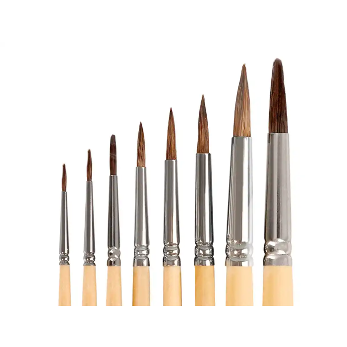 Liderpapel Pinceles de Acuarela Blister de 8 Unidades Surtidas con Pelo de Pony y Virola Cromada Certificado FSC 4