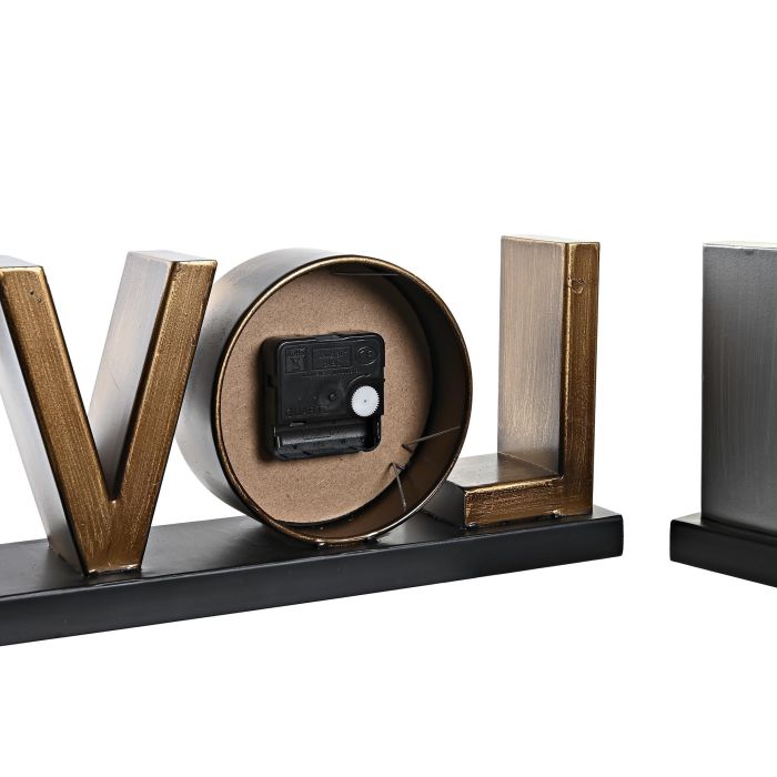 DKD Home Decor Reloj Decorativo de Sobremesa Loft de Hierro con Acabado Dorado y Plateado, Medidas 8x15x39 cm, Pack de 2 Unidades 2 DKD Home Decor Reloj Decorativo de Sobremesa Loft de Hierro con Acabado Dorado y Plateado, Medidas 8x15x39 cm, Pack de 2 Unidades 2