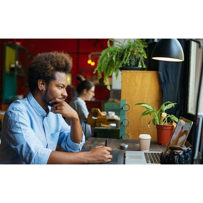 JBL Harman LIVE Flex Auriculares Inalámbricos Bluetooth 5.3 con Reducción de Ruido Activa, 40h Batería, IP54, Alexa/Asistente Google, Plata