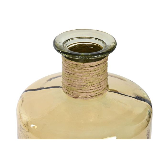 DKD Home Decor Jarrón Decorativo Alpino de Cristal Reciclado y Enea, Amarillo Natural para Hogar - 75 cm Alto, 32L 3 DKD Home Decor Jarrón Decorativo Alpino de Cristal Reciclado y Enea, Amarillo Natural para Hogar - 75 cm Alto, 32L 3