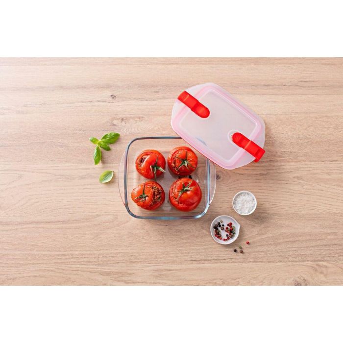Pyrex Cook & Heat - Recipiente Cuadrado de Vidrio Borosilicato con Tapa para Horno, Microondas y Congelador - 20x17 cm 15 Pyrex Cook & Heat - Recipiente Cuadrado de Vidrio Borosilicato con Tapa para Horno, Microondas y Congelador - 20x17 cm 15
