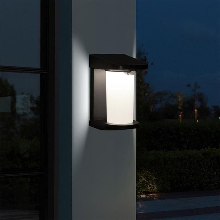 Juego de 2 focos solares - LUMISKY - LUSTY - H18 cm - Aplique con detector de movimiento - LED blanco 4