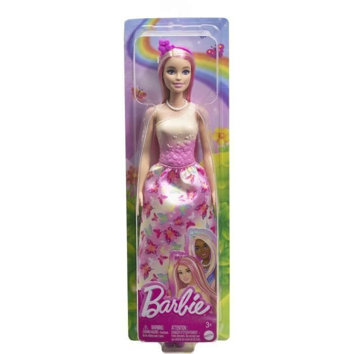 Barbie HRR08 Muñeca Princesa Dreamtopia con Pelo Rosa y Rubio, Falda de Mariposas, Accesorios para Niños +3 años 3