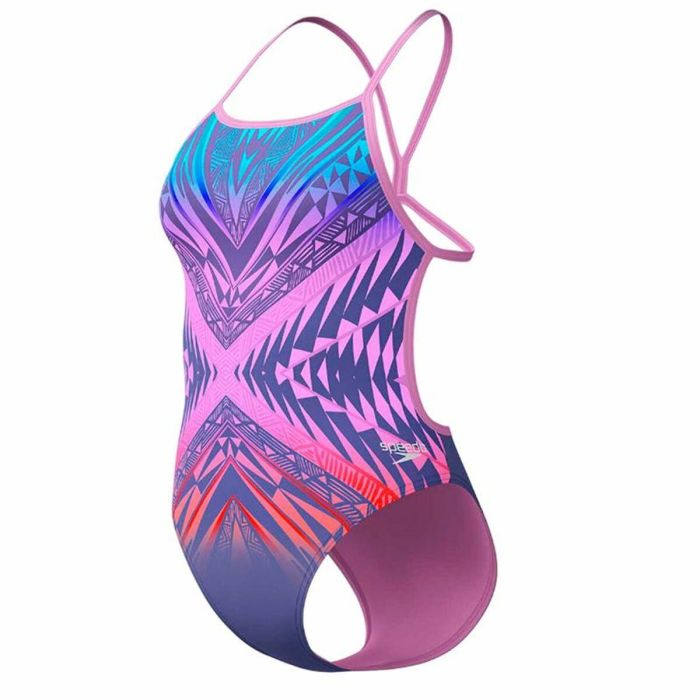 Bañador Mujer Speedo Digital Vback Multicolor Rosa 1