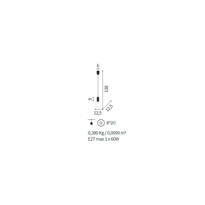 [I-L-139678] Lámpara Colgante Hugo E27 1 Luz (Bombilla No Incluida) 1
