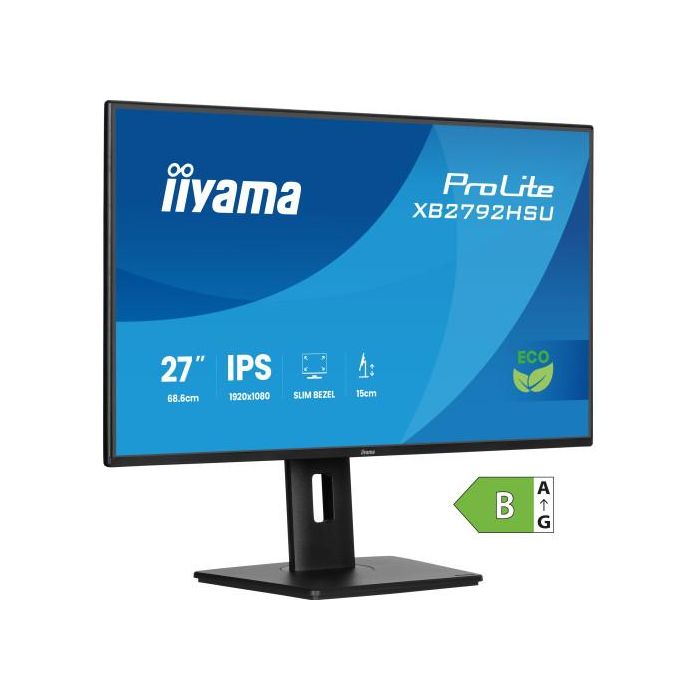 Monitor Iiyama Prolite Xb2792Hsu-B1, 68,6 Cm (27"), 1080 X 1920 Pixeles, Quad Hd, Led, 3 Ms, Negro 19 Monitor Iiyama Prolite Xb2792Hsu-B1, 68,6 Cm (27"), 1080 X 1920 Pixeles, Quad Hd, Led, 3 Ms, Negro 19