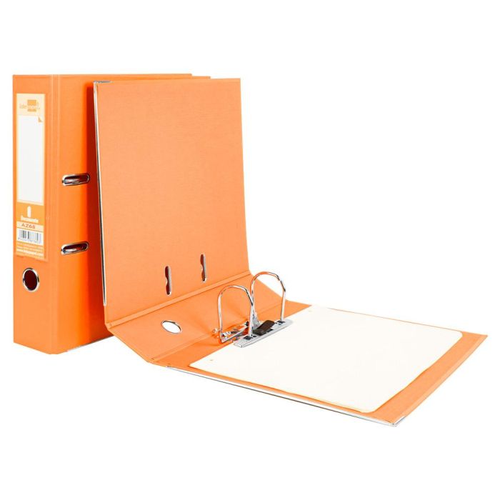 Archivador De Palanca Liderpapel A4 Documenta Forrado Pvc Con Rado Lomo 75 mmnaranja Compresor Metalico 6 unidades 9