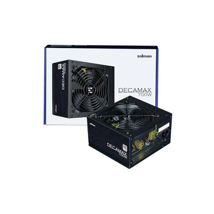 Fuente de alimentación para PC - ZALMAN - DecaMax 700W - 80Plus - No modular - Ventilador de 120 mm - Color negro 2 Fuente de alimentación para PC - ZALMAN - DecaMax 700W - 80Plus - No modular - Ventilador de 120 mm - Color negro 2