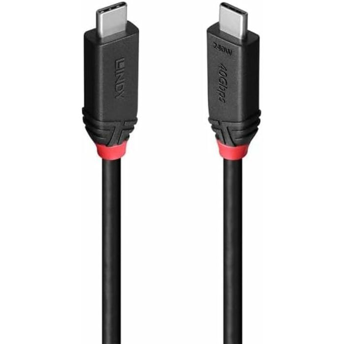 Cable USB-C a USB-C LINDY 37001 Negro 1 m 5
