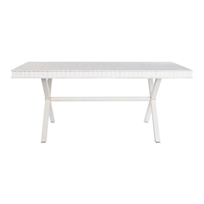 DKD Home Decor Mesa Comedor Moderno Blanco Dorado 90 x 76 x 180 cm 5