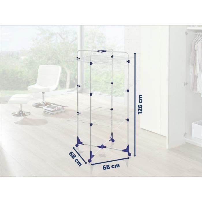 Secadora de ropa - LEIFHEIT - Tower 270 - 81454 - Tendedero de torre - Tendedero con ruedas - Posibilidad de semiapertura - 27 m - Blanco 3