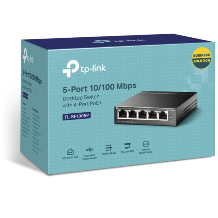 TP-Link TL-SF1005P Switch No Administrado Fast Ethernet 5 Puertos PoE Negro 3