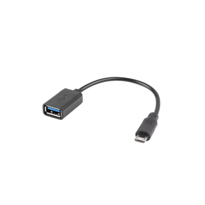 Lanberg Adaptador OTG USB Micro 2.0 Macho a USB A Hembra Negro 0.15m