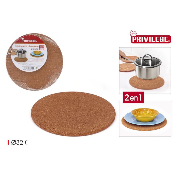 Privilege Salvamantel Bajoplato de Corcho 32 cm (12 Unidades)