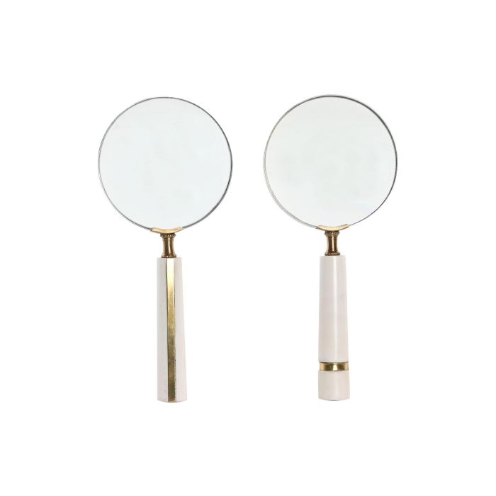 Lupa De Mano Colonial DKD Home Decor Blanco Dorado 14 x 4 x 29.5 cm (6 Unidades) Lupa De Mano Colonial DKD Home Decor Blanco Dorado 14 x 4 x 29.5 cm (6 Unidades)