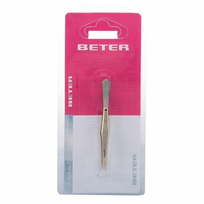 Beter Pinza depilar punta recta dorada - Accesorio de belleza para cejas Beter Pinza depilar punta recta dorada - Accesorio de belleza para cejas