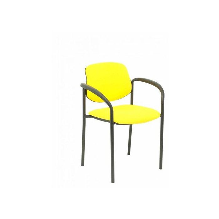 Silla Piqueras Y Crespo Villalgordo Confidente Brazos Fijos Chasis Negro Asiento Y Respaldo Tapizados Bali Amarillo