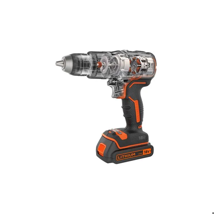 Black + Decker Taladro Percutor BL188ME2SA-QW 18 V con 2 Baterías y 50 Accesorios 1