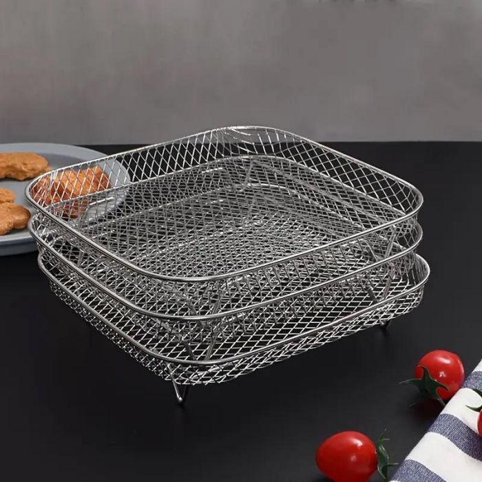 Rejilla para Freidora de Aire Apilable Cuadrada 20 cm Quttin - Inde (12 Unidades) 9 Rejilla para Freidora de Aire Apilable Cuadrada 20 cm Quttin - Inde (12 Unidades) 9